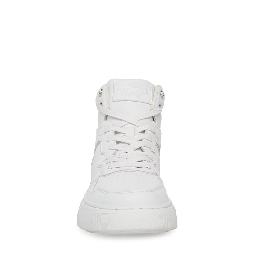 White Steve Madden Jordee Leather Men's Sneakers | PH 6753GEP